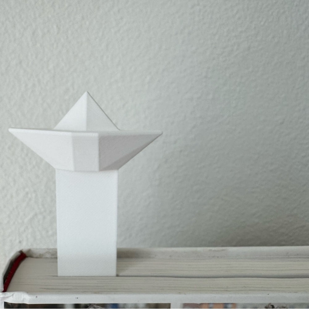Origami Sail Bookmark – Minimalist 3D Printed Gift